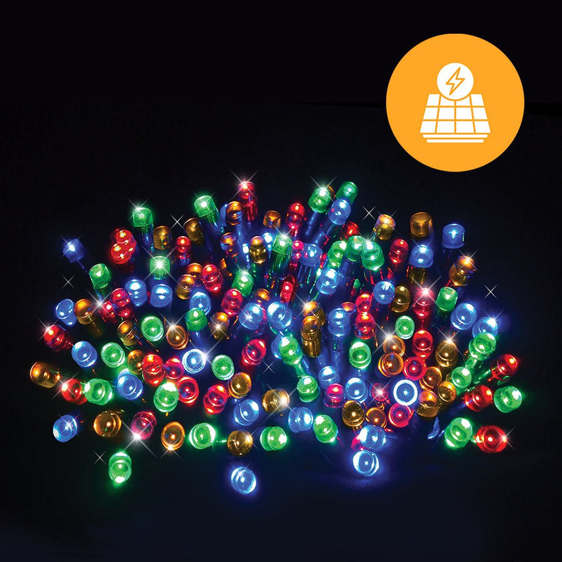 Solar 240 LED Fairy Lights – 11.9m, available in 4 Colors - Red White Green