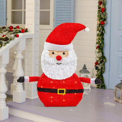 LED Collapsible Tinsel Santa 70cm Twinkling