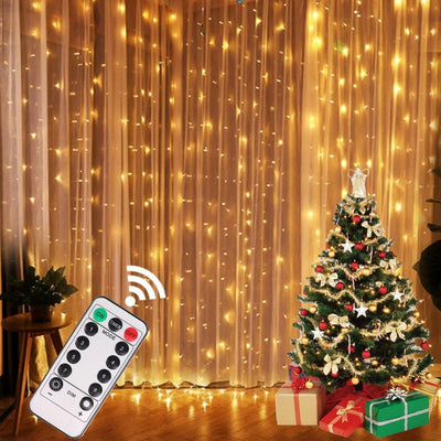 Christmas Lights Curtain Garland