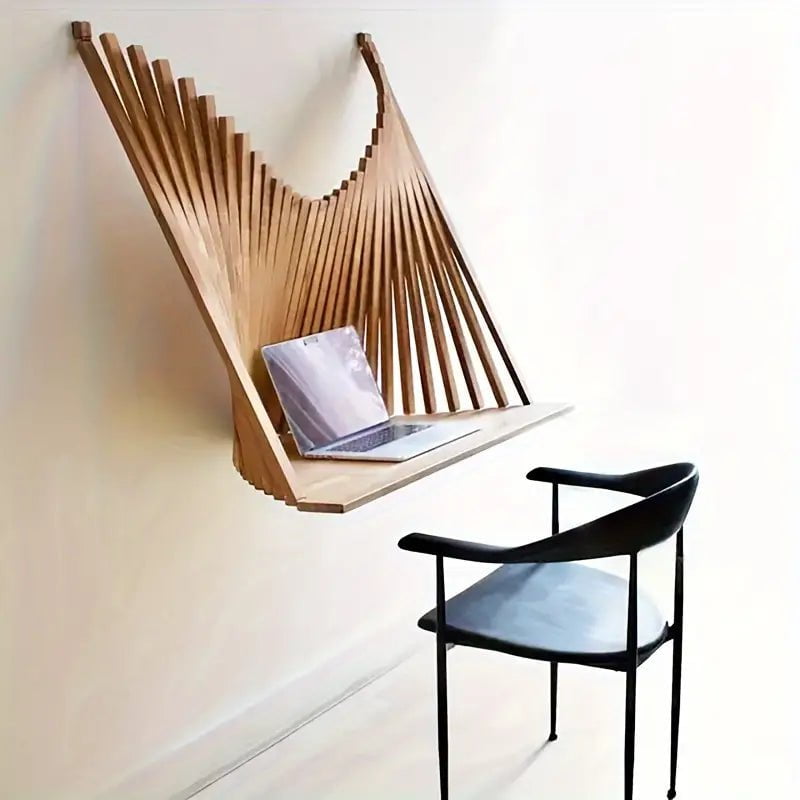 NNETM Wooden Folding Table with Creative Hanging Design