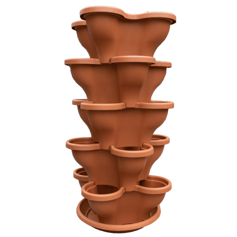 Single 5 Tier Large Verandah Planter - Terracotta