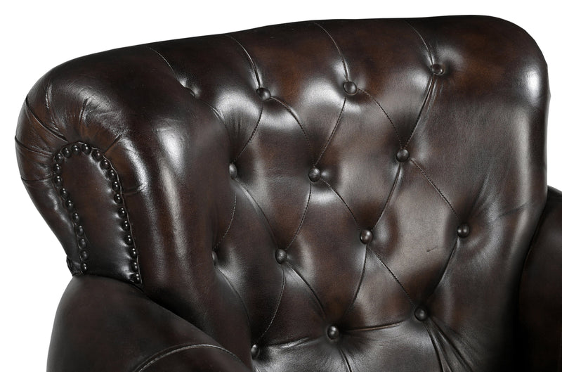 CHOCOLATE LEATHER ARMCHAIR