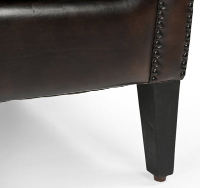 CHOCOLATE LEATHER ARMCHAIR