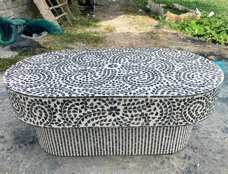 FLORAL MOTHER OF PEARL COFFEE TABLE