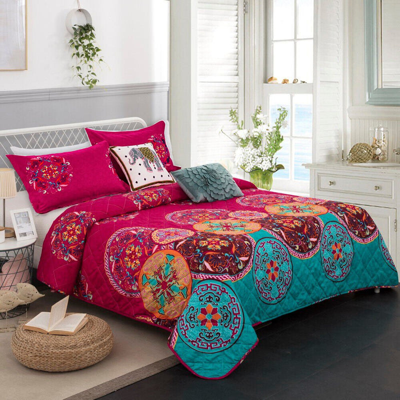 Charming Autumn Warm Plush 3 Pc Bedspread & Pillow Cover Set