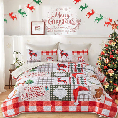 Ethereal christmas Dreamy Lightweight 3 Pc Bedspread & Pillow Cover Set