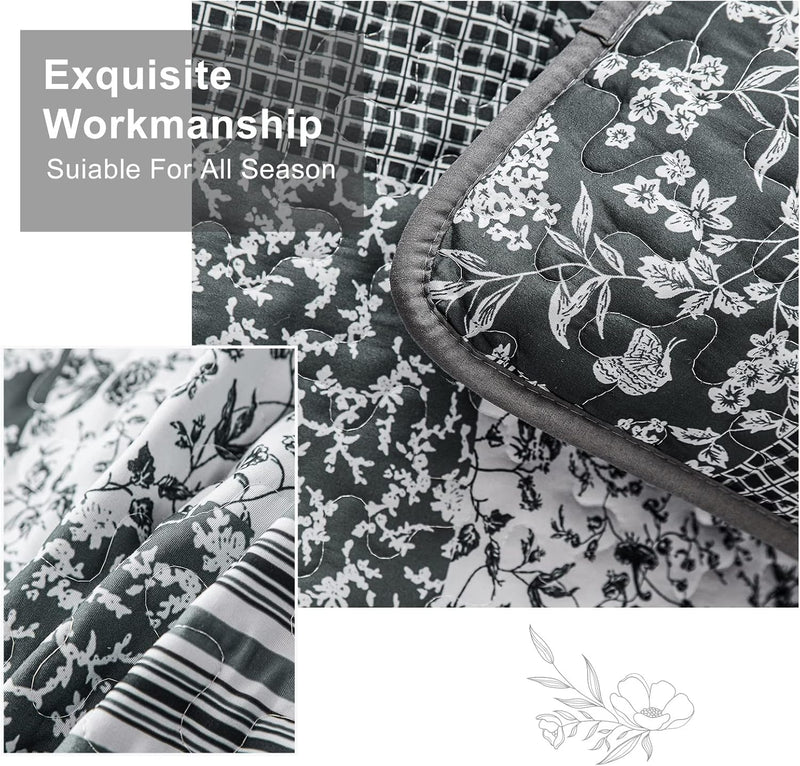 Timeless Peony Graceful Breathable 3 Pc Bedspread & Pillow Cover Set