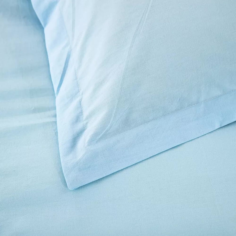 100% cotton Premium Doona Duvet Quilt Cover Set with Soft Pillowcases - Aqua-Queen