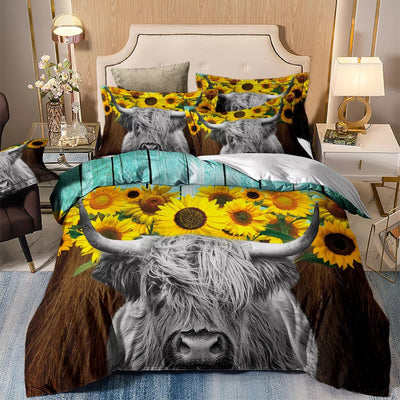 Nature-Inspired Floral Duvet Cover Set - Hypoallergenic Fabric-King