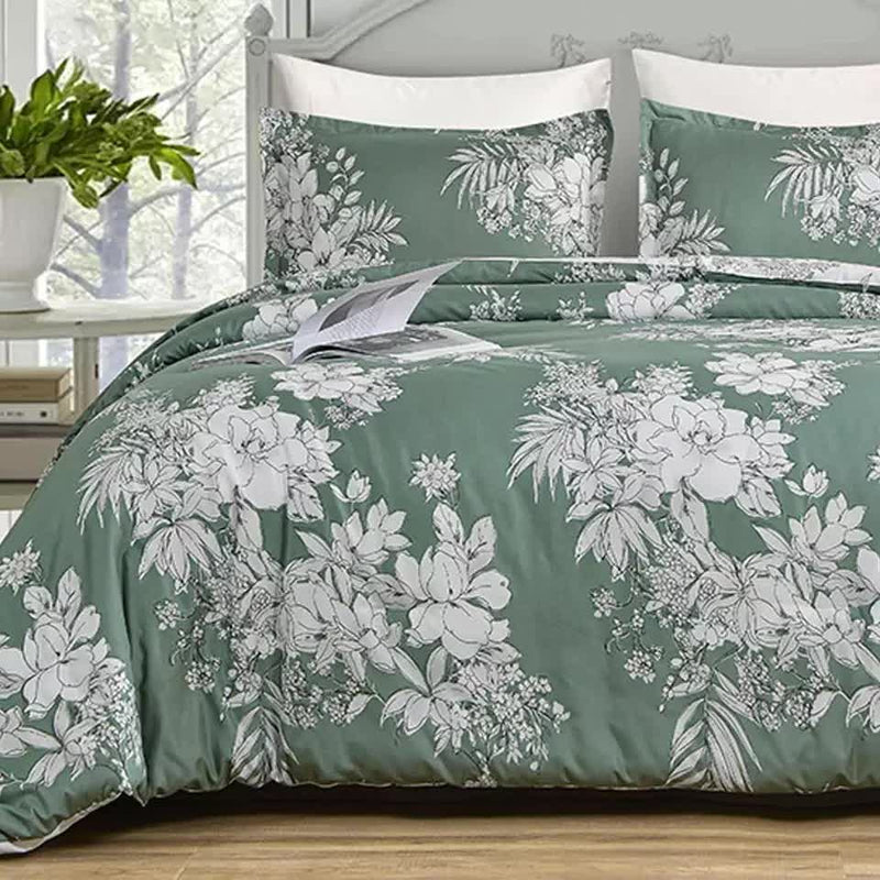 Vintage Floral Duvet Cover Set - Reversible Design-King