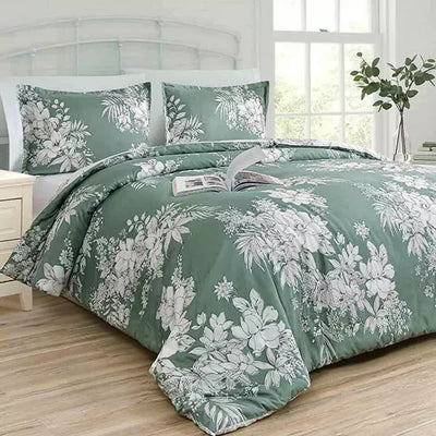 Vintage Floral Duvet Cover Set - Reversible Design-King