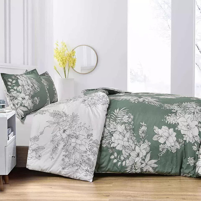 Vintage Floral Duvet Cover Set - Reversible Design-King