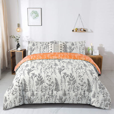 Charming Autumn Warm oranage 3 Pc Comforter & Pillow Cover Set