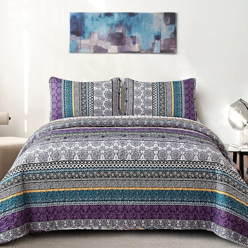 Aesthetic Quilted Bedspread and Pillowcases Set: Unify Your Bedroom&