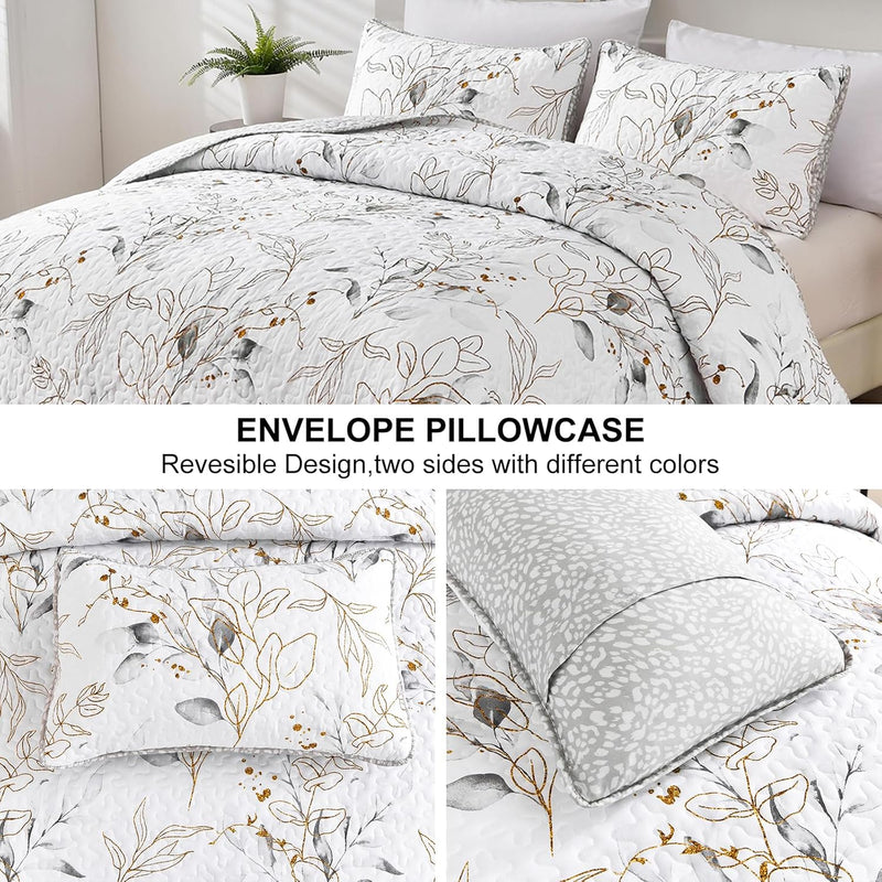 Breathtaking Quilted Coverlet and Pillowcases Set: Transform Your Bedroom&