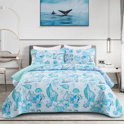 Inviting Quilted bedspread and pillowcovers set: Ideal for All Seasons - Queen size