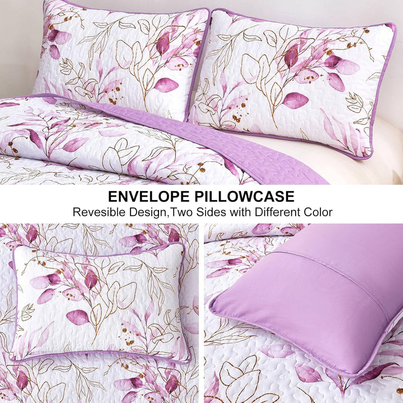 Unique Quilted bedspread and pillowcovers set: Stand Out in Style - Queen size