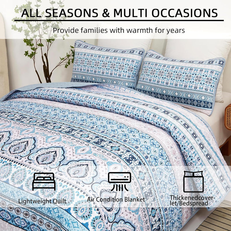 Cozy Quilted Coverlet and Pillowcases Set: A Hug for Your Bed - Queen size