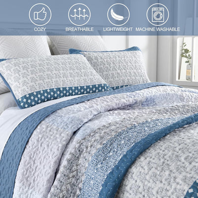 Dazzling Quilted bedspread and pillowcovers set: Add Sparkle to Your Space - Queen size