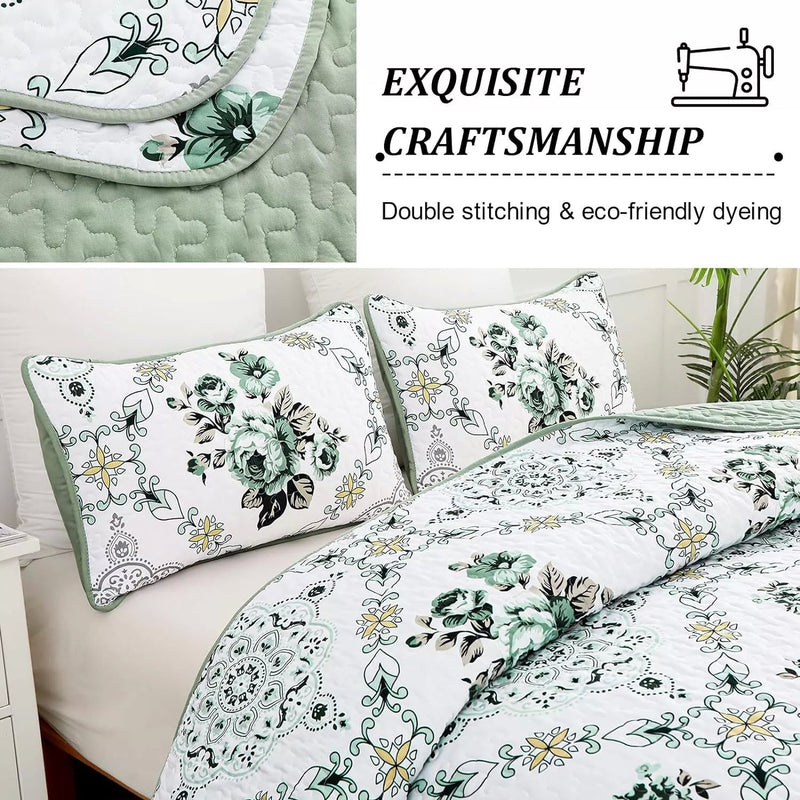 Exquisite Quilted Bedspread and Pillowcases Set: A Touch of Elegance for Your Space - Queen size