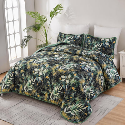 Lush Quilted coverlet and pillowcovers set: Soft and Cozy Feel - Queen size