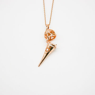 Gift Box - Cone Rose Gold Aroma Necklace + Purify Oil Blend