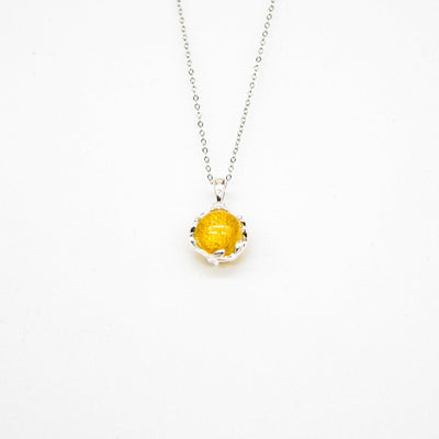 Gift Box - Aroma Necklace White Gold - Planet Jovian Gold (Golden Yellow) + Purify Oil Blend