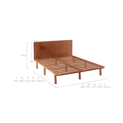 Bondi Solid Pinewood Bed Frame in Walnut - King Single