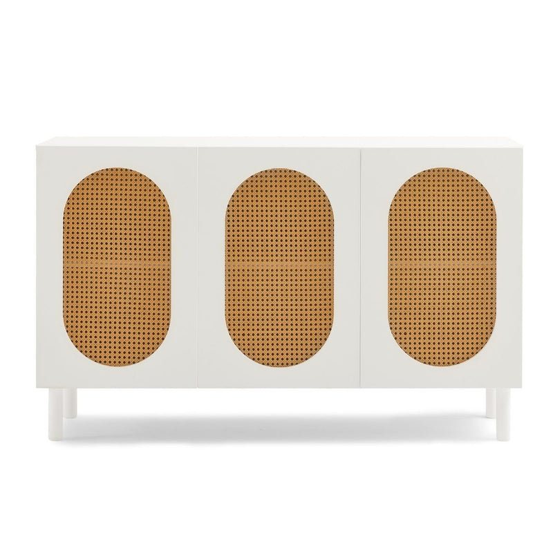 Kailua 3 Door Rattan Sideboard in White