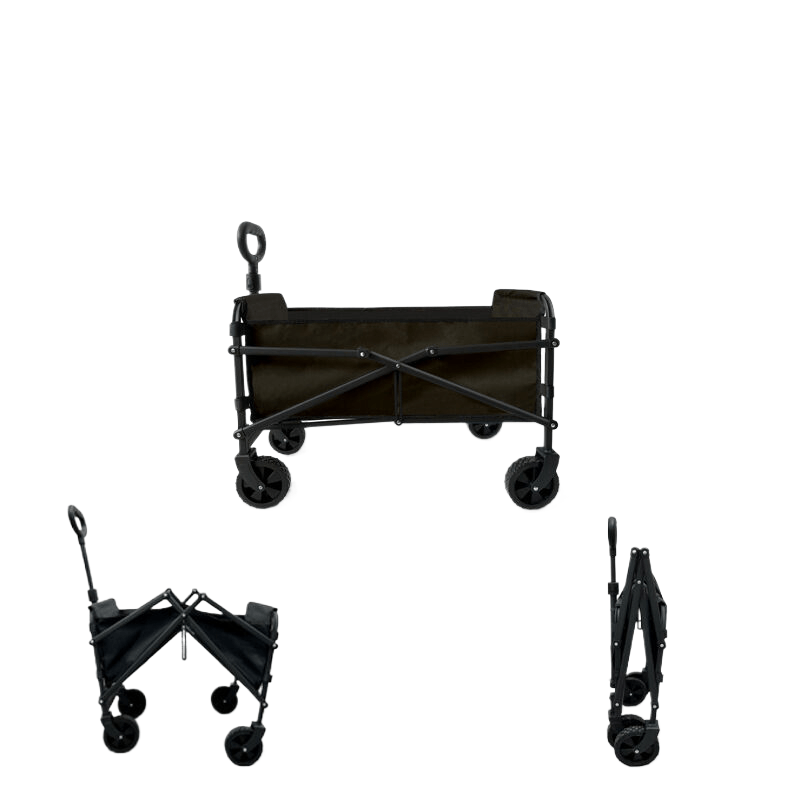 Outdoor folding wild camp hand hand pull car black