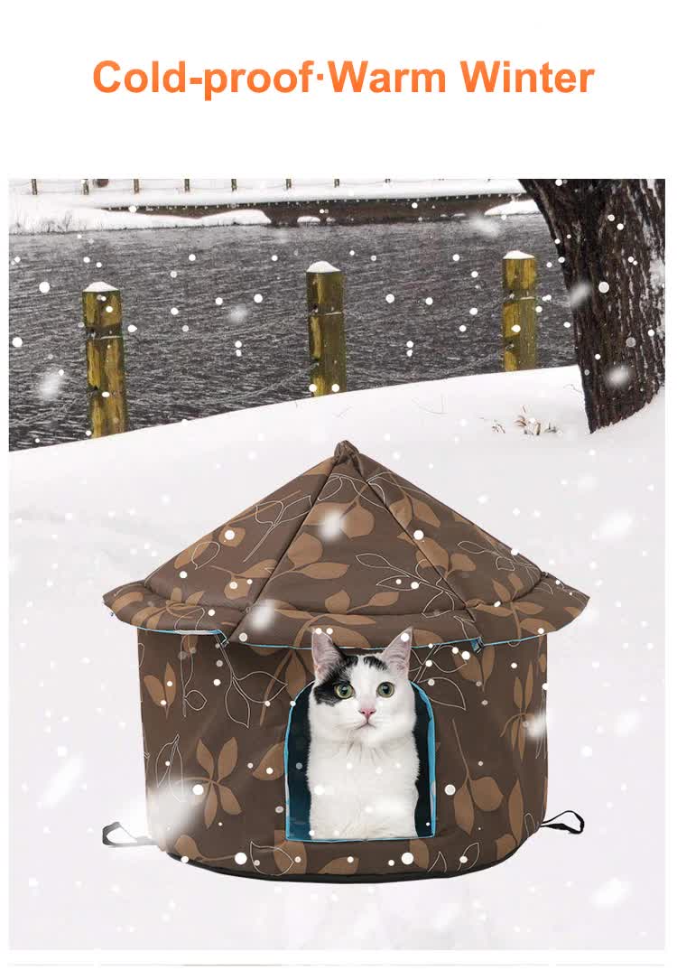 Outdoor Waterproof Cat House - Insulated, Weatherproof, Warm Shelter for Cats, Ideal for Winter Protection, Size: L 45*41cm