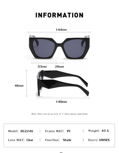 Bold Oversized Black Frame Grey Lens Sunglasses | UV400 Designer Fashion Shades