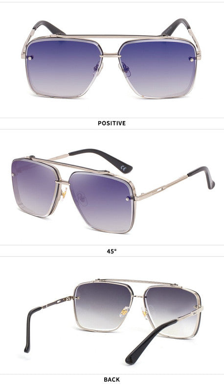 Outer Blue Square Sunglasses,Fashionable Men&