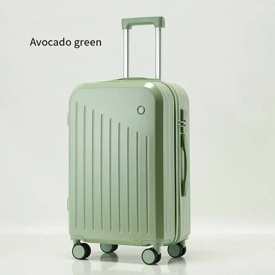 Smart Carry-On Luggage with Cup Holder & USB Charging Port - Avocado green Color Spinner Suitcase for Travel Convenience  20 inch