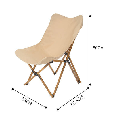 Outdoor Folding Chair Portable Camping Leisure Camping Table and Chairs Aluminum Alloy Balcony Lounge Chair (Color : Khaki)