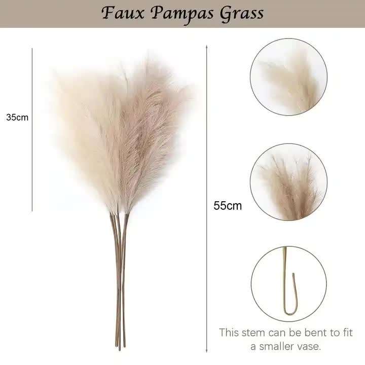 20 sticks Natural White Pampas Grass Bouquet - 21.65&