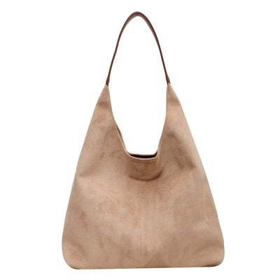 Minimalist Faux Suede Tote Bags - Soft Large Capacity Handbags for Everyday Use ( Off white )