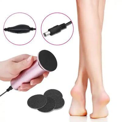 Black Electric Foot Callus Remover - Portable Pedicure Tool for Smooth Feet