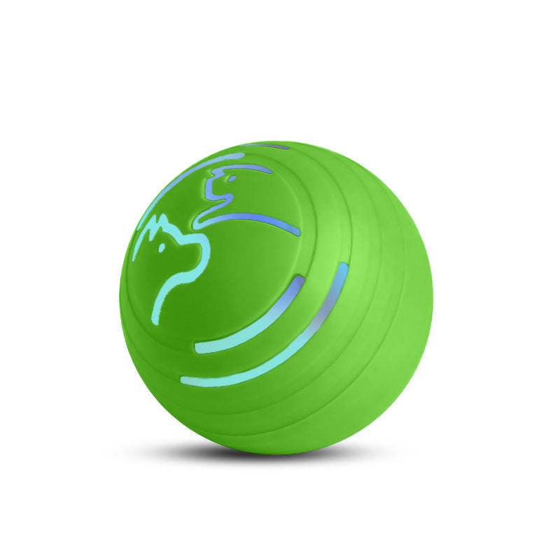 2PCS Green Rechargeable Automatic Jumping Pet Toy Ball - Interactive Smart Play Ball for Dogs & Cats