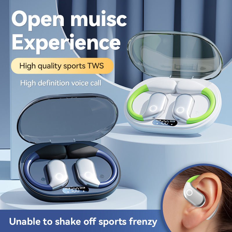 White M82 Transparent OWS Wireless Bluetooth Earphones - Clear Sound, Comfortable Over-Ear Fit