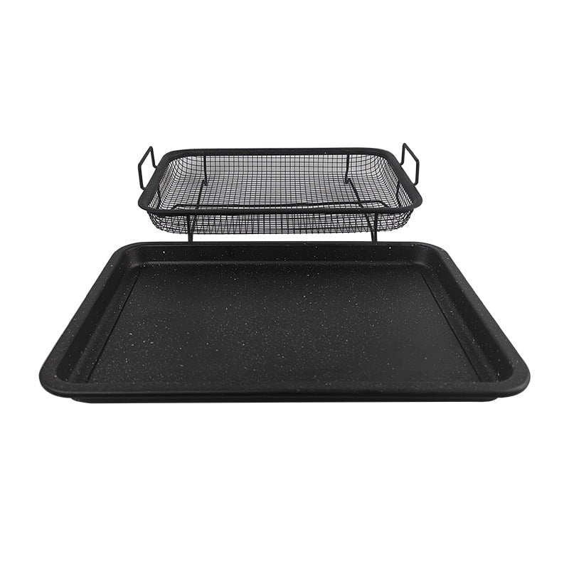 BBQ Square Non-Stick Stainless Steel Grill Basket - Silver Color, Small Size (30*22*5.5 cm), Ideal for Grilling Meat and Vegetables