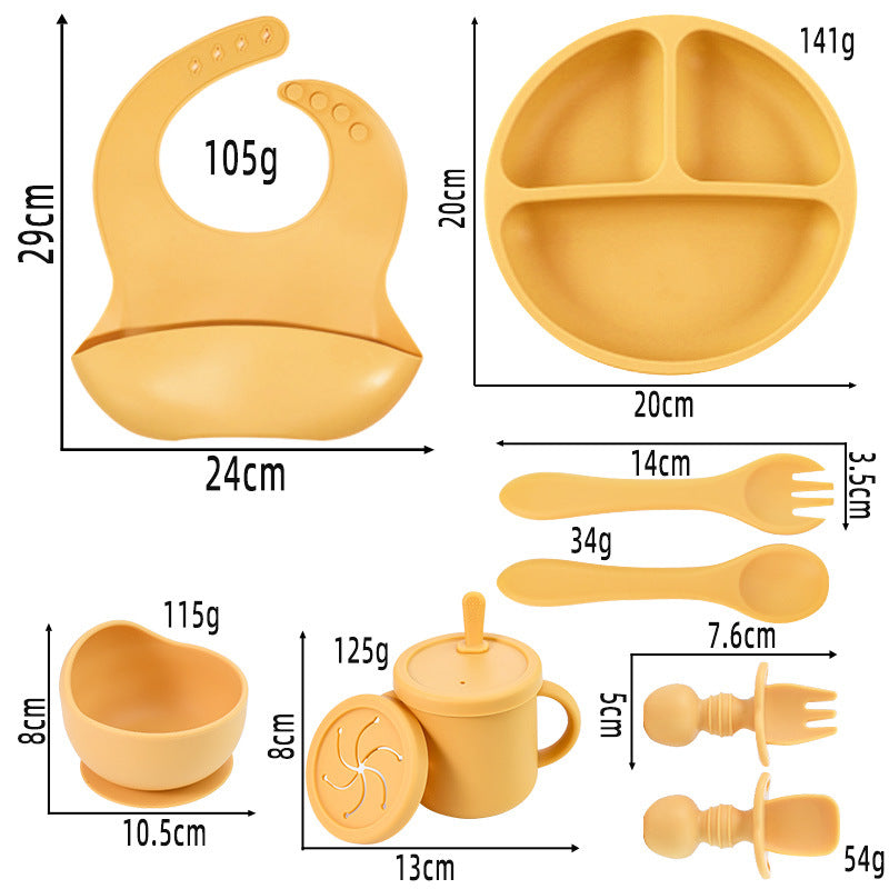 Beige 8-Piece Silicone Children&