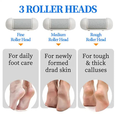 017 White Electric Foot Callus Remover - Rechargeable Waterproof Pedicure Tool with Automatic Dead Skin Removal