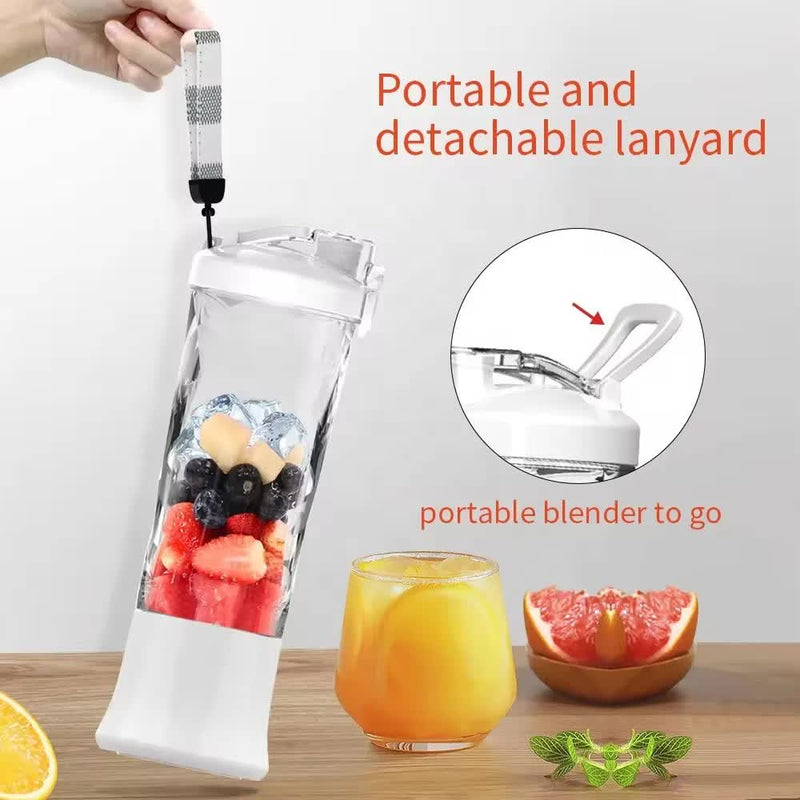 Pink 600ml Large Capacity Juicer Cup - Rechargeable Portable Multifunctional Ice Crushing & Fruit Blender