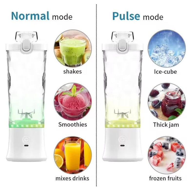 Pink 600ml Large Capacity Juicer Cup - Rechargeable Portable Multifunctional Ice Crushing & Fruit Blender