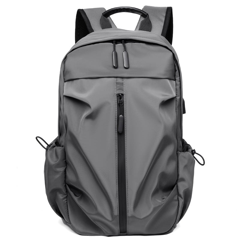 Grey Business Casual Laptop Backpack with USB Charging Port - Travel, Work, and Student Use