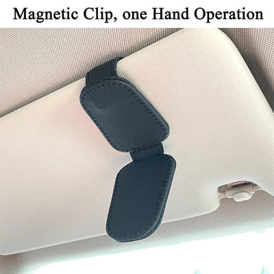 2pcs Black Car Sun Visor Glasses Holder - Universal Sunglasses Clip for Secure Storage