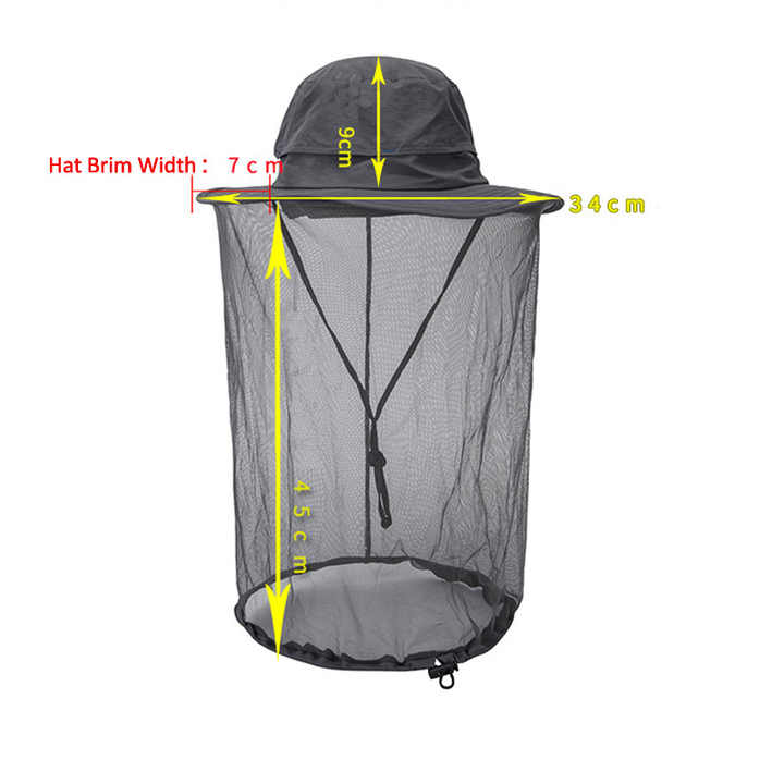 Pink Outdoor Mosquito Net Hat - Sun Protection and Insect Repellent Bucket Hat