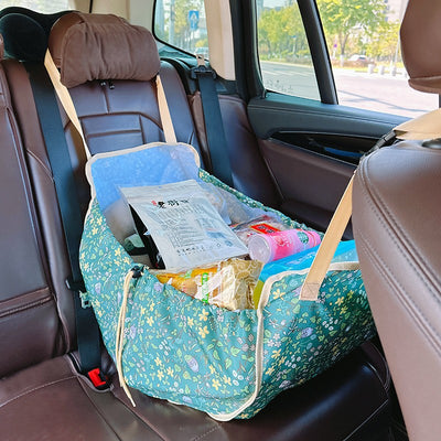 Green Car Back Seat Organizer Hammock - Portable Storage Solution