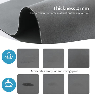 Black Waterproof Quick-Dry Kitchen Mat - Non-Slip Rubber Base, Absorbent Technology Fabric, 4mm Thick